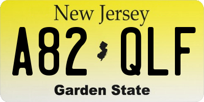 NJ license plate A82QLF