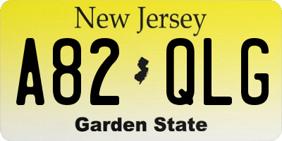 NJ license plate A82QLG