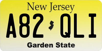 NJ license plate A82QLI