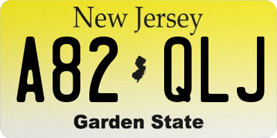 NJ license plate A82QLJ