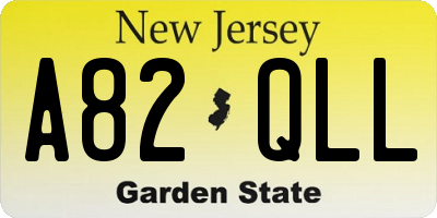 NJ license plate A82QLL