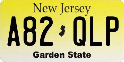 NJ license plate A82QLP