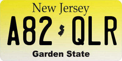 NJ license plate A82QLR