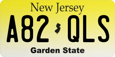 NJ license plate A82QLS