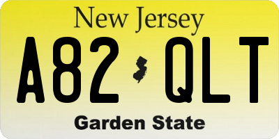NJ license plate A82QLT