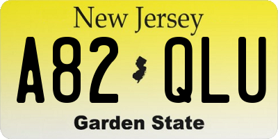 NJ license plate A82QLU