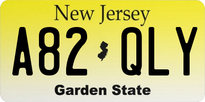 NJ license plate A82QLY