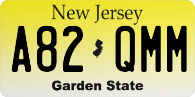 NJ license plate A82QMM