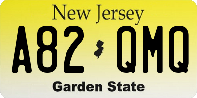 NJ license plate A82QMQ