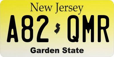 NJ license plate A82QMR