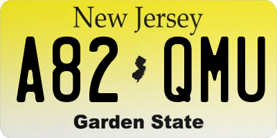 NJ license plate A82QMU