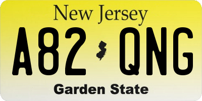 NJ license plate A82QNG