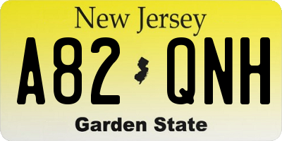 NJ license plate A82QNH
