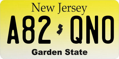 NJ license plate A82QNO