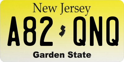 NJ license plate A82QNQ