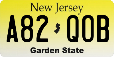 NJ license plate A82QOB