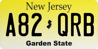 NJ license plate A82QRB