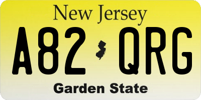 NJ license plate A82QRG
