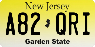 NJ license plate A82QRI