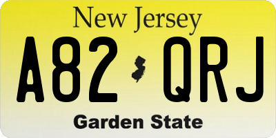 NJ license plate A82QRJ