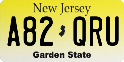 NJ license plate A82QRU