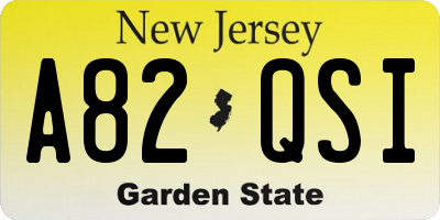 NJ license plate A82QSI