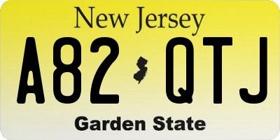 NJ license plate A82QTJ
