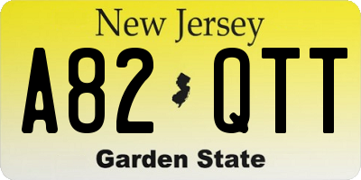 NJ license plate A82QTT