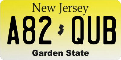 NJ license plate A82QUB