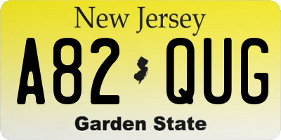 NJ license plate A82QUG