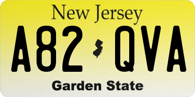 NJ license plate A82QVA