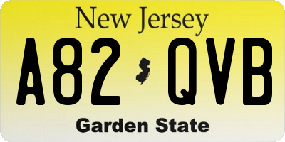 NJ license plate A82QVB