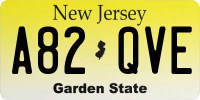 NJ license plate A82QVE