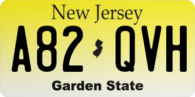 NJ license plate A82QVH