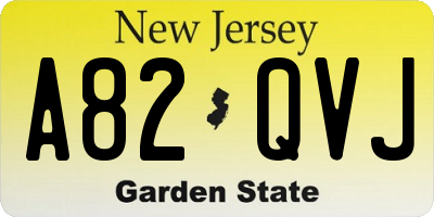 NJ license plate A82QVJ