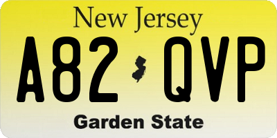 NJ license plate A82QVP