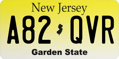 NJ license plate A82QVR