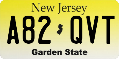 NJ license plate A82QVT