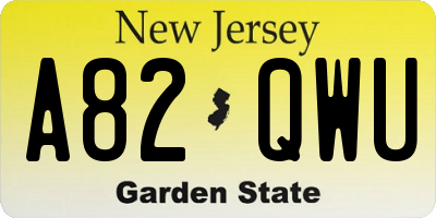 NJ license plate A82QWU