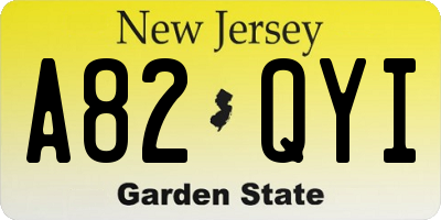 NJ license plate A82QYI