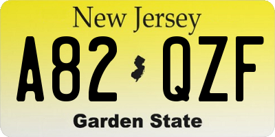 NJ license plate A82QZF