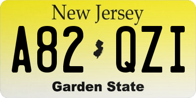 NJ license plate A82QZI