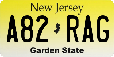 NJ license plate A82RAG
