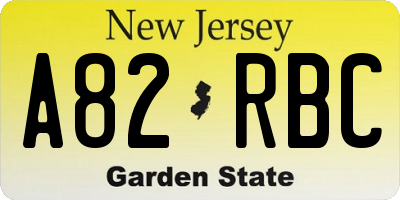 NJ license plate A82RBC