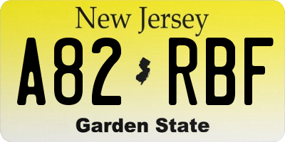 NJ license plate A82RBF