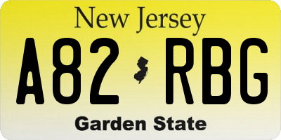 NJ license plate A82RBG