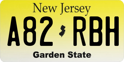 NJ license plate A82RBH