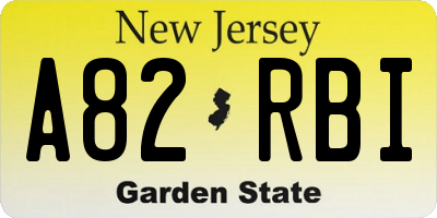 NJ license plate A82RBI