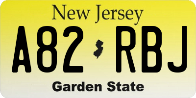 NJ license plate A82RBJ