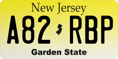 NJ license plate A82RBP